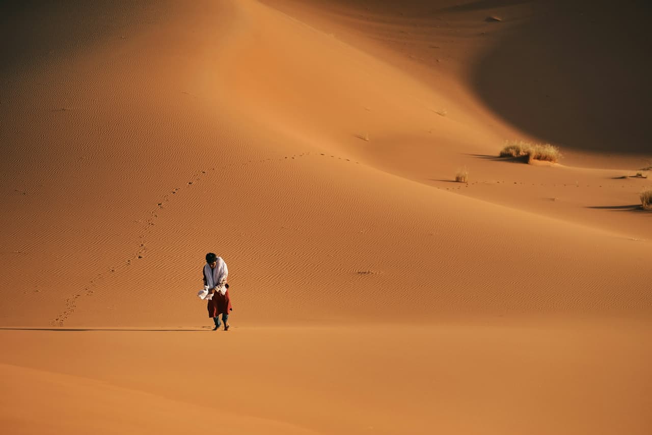Marokko — Sahara-Dünen bei Erg Chebbi, Merzouga